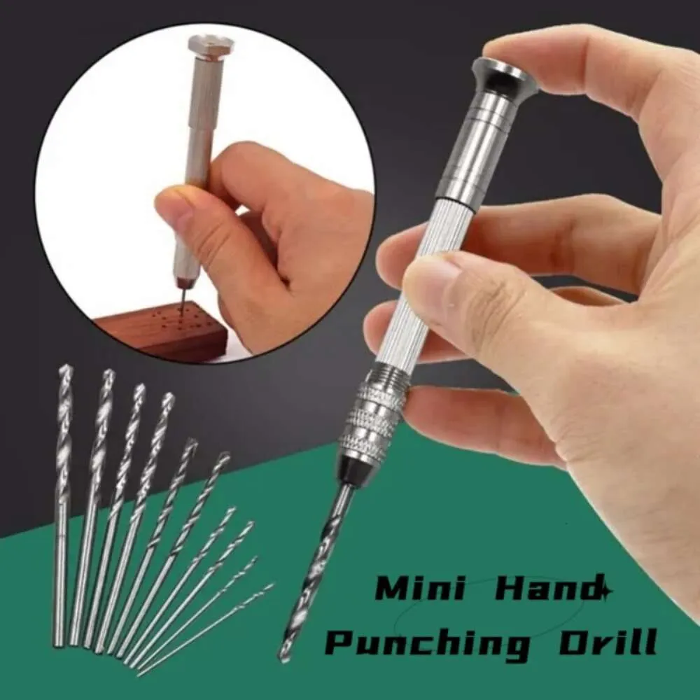 Nya mini Aluminium Hand Twist Drill Twist Drill Bit Eyelet Punching Hole Punching Tool Civic Woodworking Rotary Tool Diy Tools