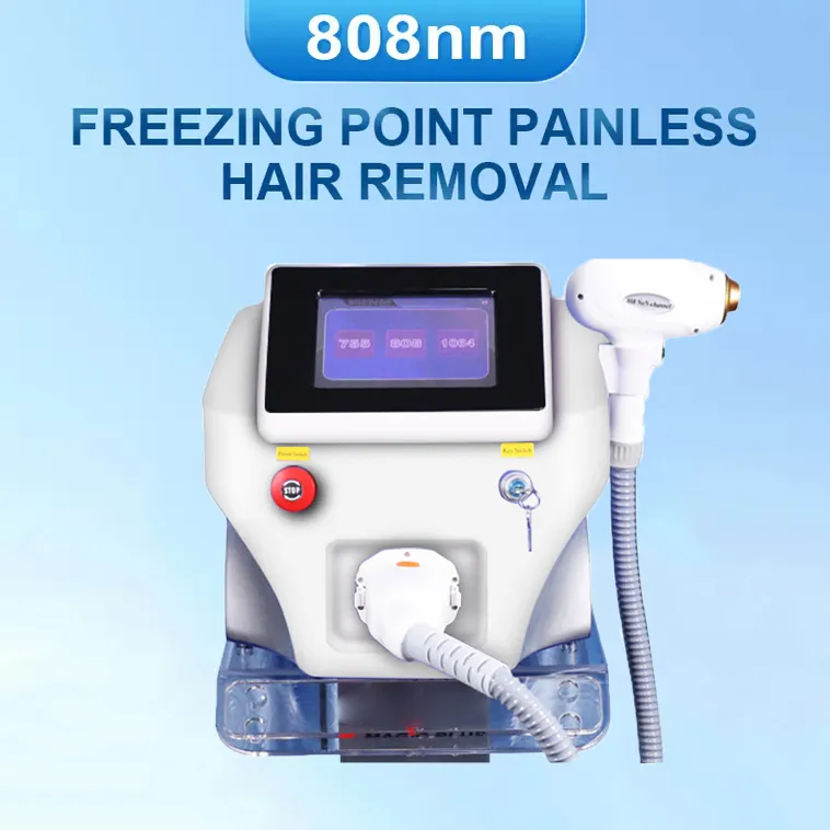 Confortável e seguro laser de diodo 808nm máquina de ponto de gelo remoção de pêlos de corpo inteiro depilação 3 comprimento de onda rejuvenescimento da pele salão de dissipação de manchas de acne