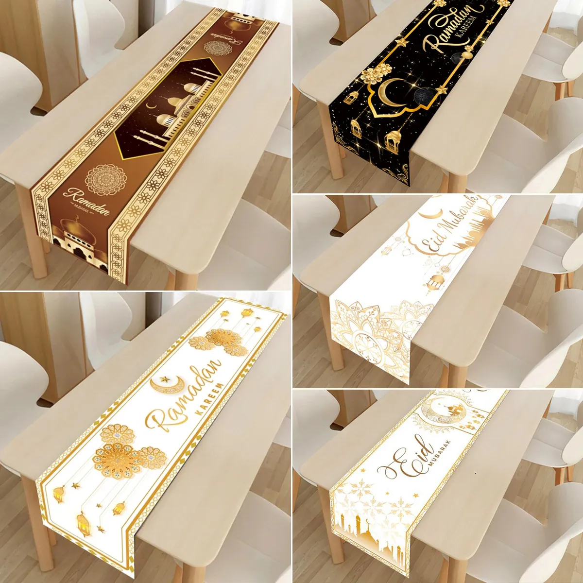 Other Event Party Supplies Ramadan Decoration Table Runner EID Mubarak Decor For Home Tablecloth Kareem Islamic Muslim Eid Al Adha Gifts 230422