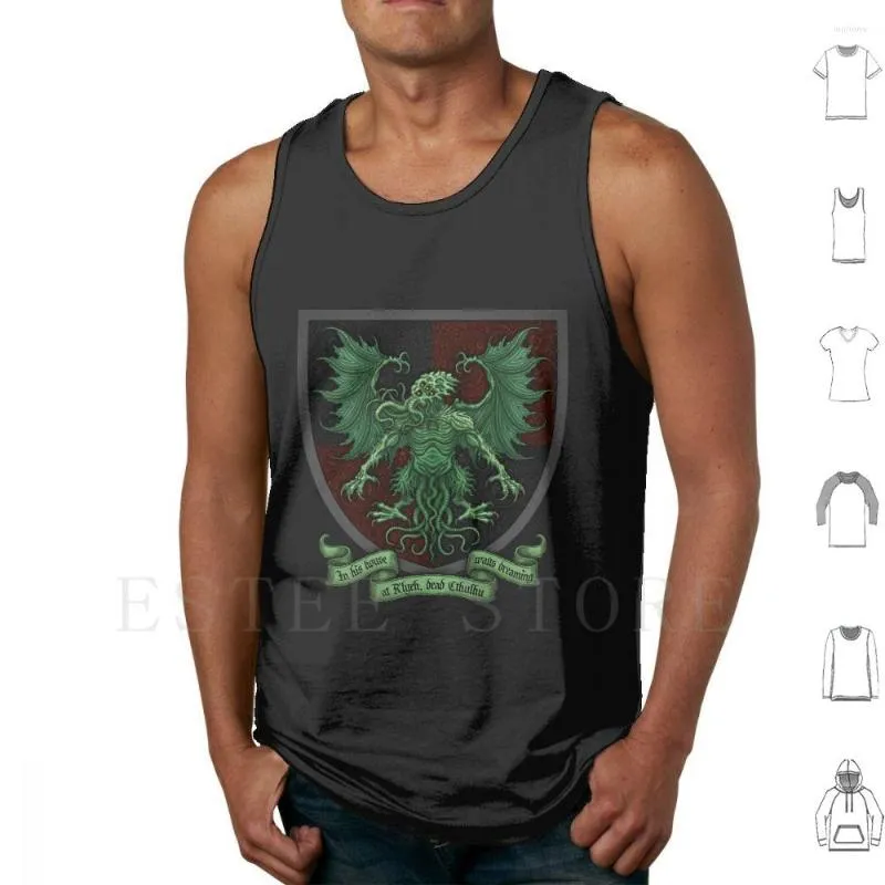 Herrtankstoppar hus av r'lyeh-azhmodai 2023 Vest ärmlös HP Necronomicon Call Cthulhu Miskatonic Rlyeh Mythos