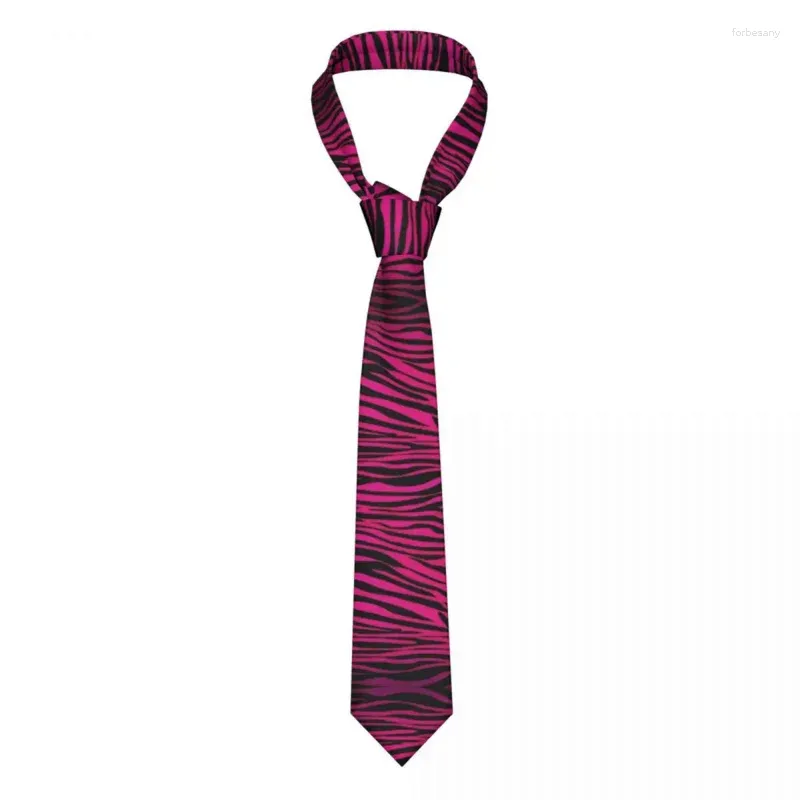 Bow Ties Gothic Pink Zebra Stripes Men Women Neckties Slim Polyester 8 Cm Wide Neck For Mens Shirt Accessories Gravatas Wedding