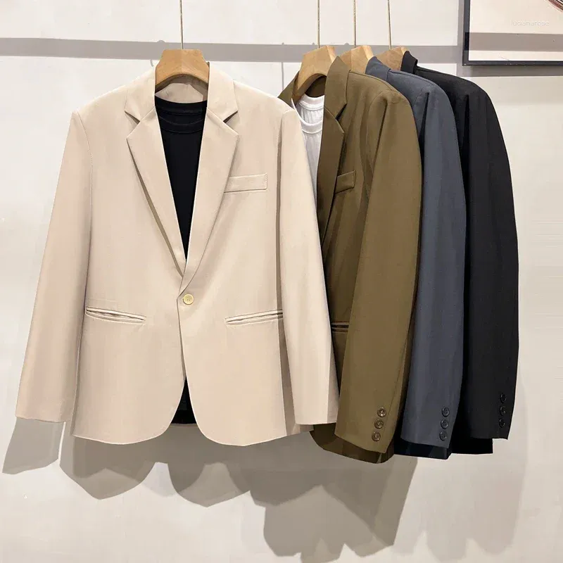 Herrdräkter 2024 varumärke Mens Business Casual Blazers Autumn Spring Fashion Slim Sacka Jacket Gentlemen Blazer Masculino Clothing L128
