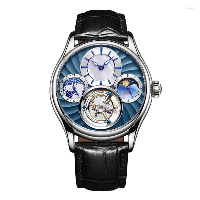 Wristwatches Retro Tourbillon Watch Men Hollow Mechanical Tough Guy Male Clock Fashion Top Luxury Personality Business Man Wristwatch