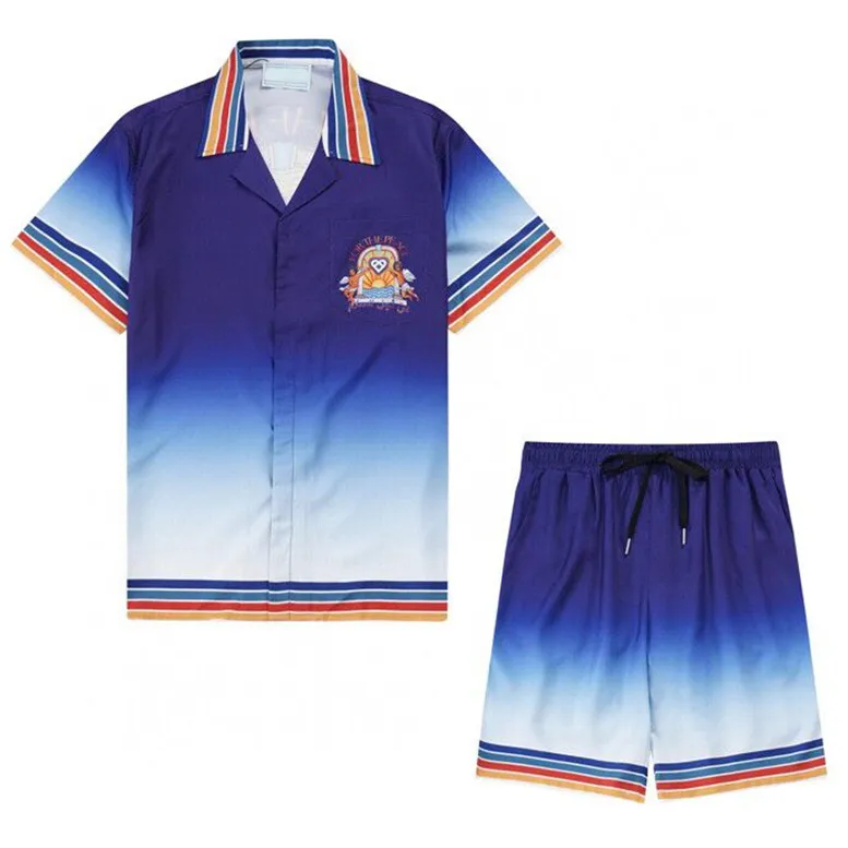 Męskie plus tees polo letnie nowa moda załoga dekoltowa bawełniana koszula z krótkim rękawem hawajskie koszulę na plaży szorty sportowe U77G4