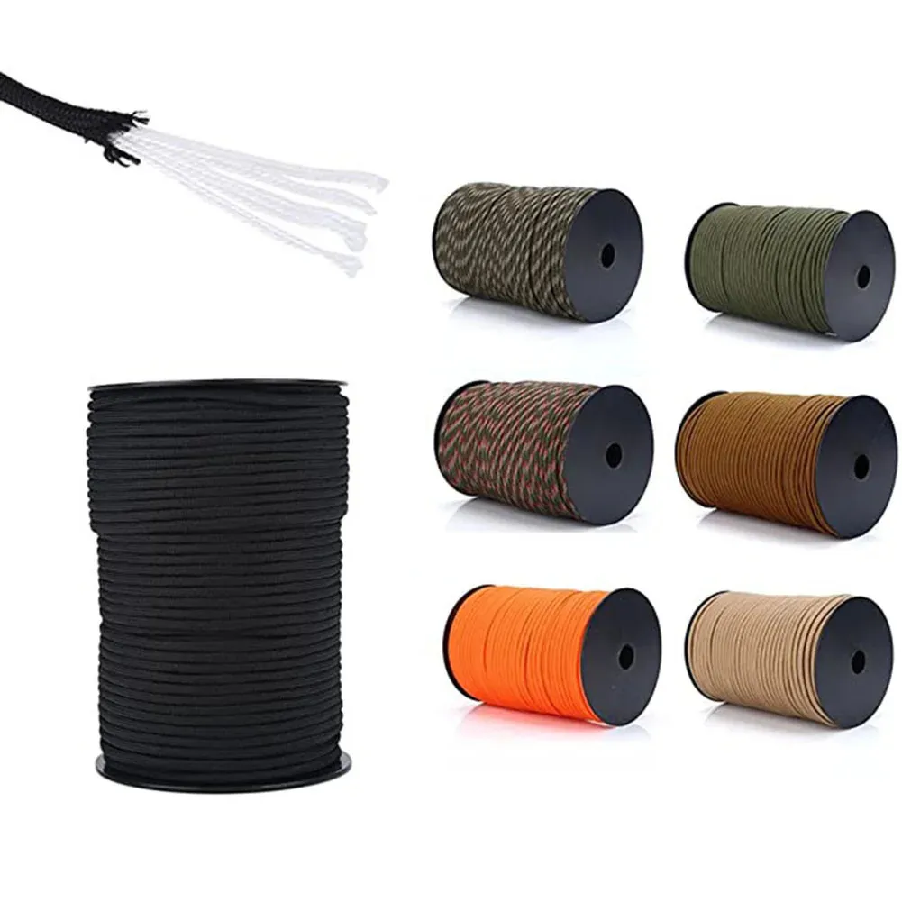 Cordas de escalada 1 pc Paracords 100M 7-Core-Paracord 4mm Outdoor Parachute Cord Tent Lanyard Strap Varal Escalada Espeleologia Cordas Cords Slings 231124