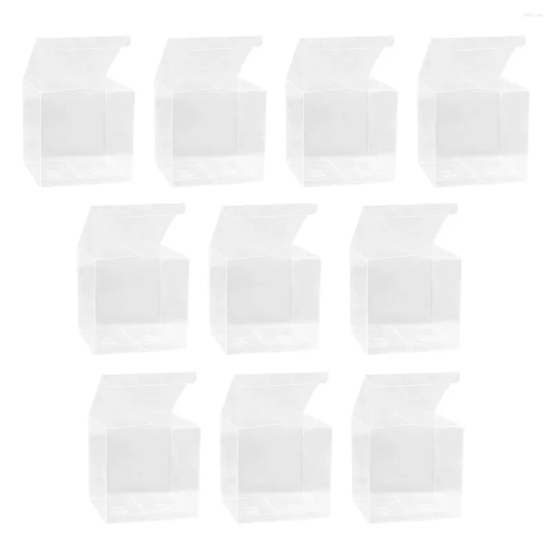 Boîtes d'emballage cadeau boîte transparente faveur de bonbons en plastique Transparent Cube faveurs emballage de fête de mariage cadeaux Cupcake traiter emballage