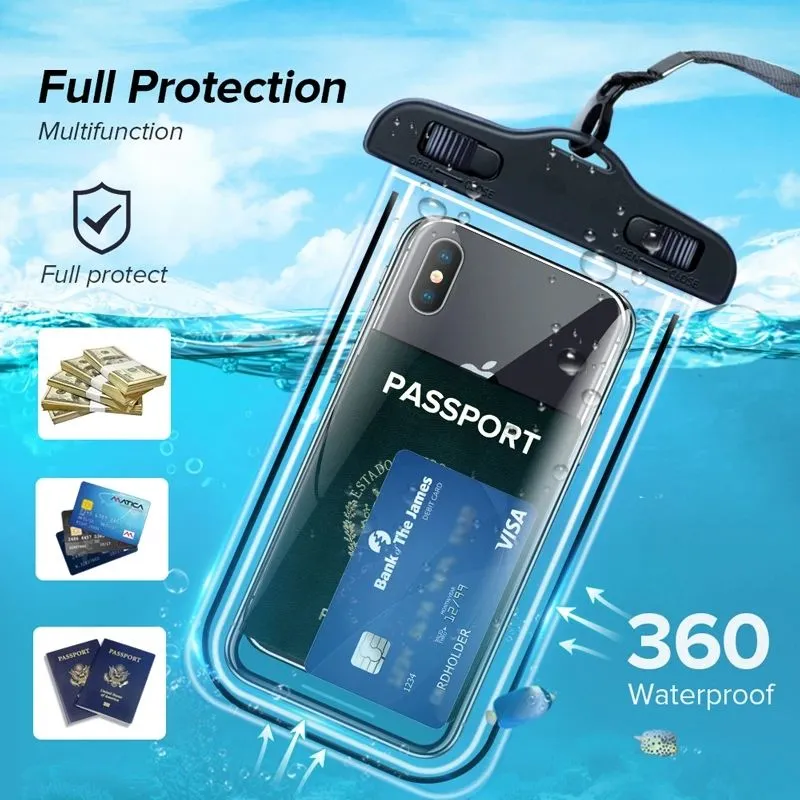 Pool Phone Cover Waterproof Phone Pouch Underwater Dry Bag Case For 6.5 Inch Phones ...
