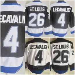 Men Retro Hockey Jersey CCM 26 Martin 4 Vincent Lecavalier Vintage Classic Team Black Color White Stitched And Embroidery Breathable For``Nh