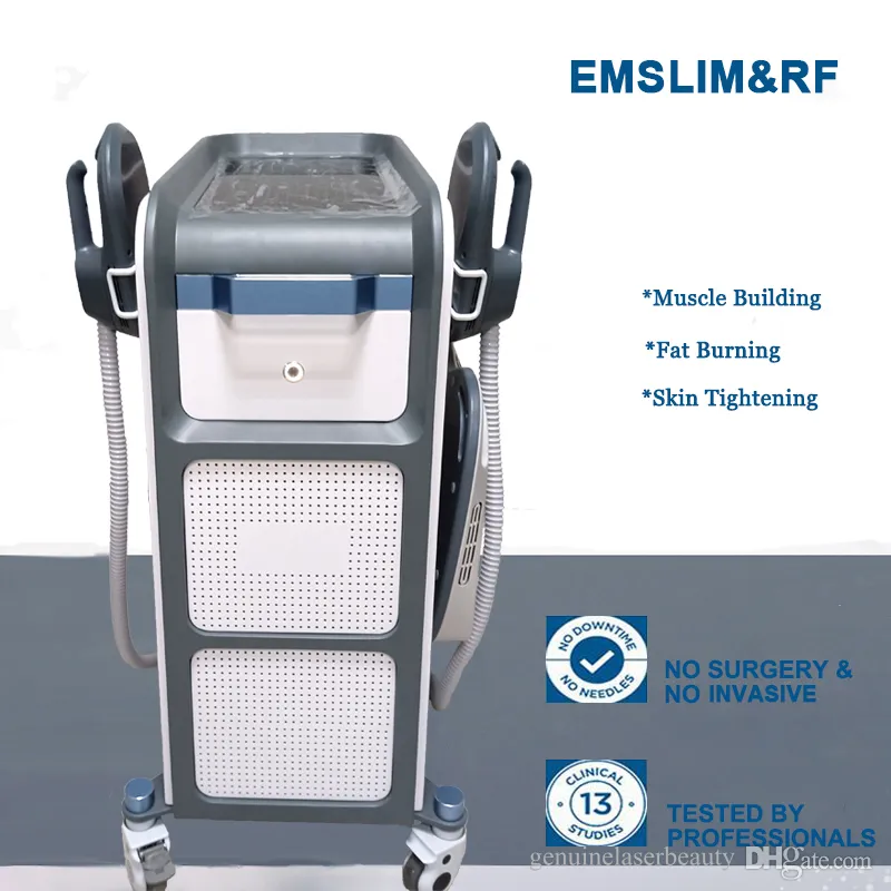 Emslim cellulite reducing electric muscle stimulator machine ems neo body sculpting hiemt rf 2 handle equipment