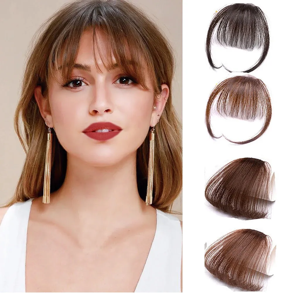 Frange Clip In Air Bangs Mince Fausses Franges Naturel Droite Synthétique Soigné Cheveux Bang Accessoires Pour Filles Invisible Naturel 4 Couleurs 231123