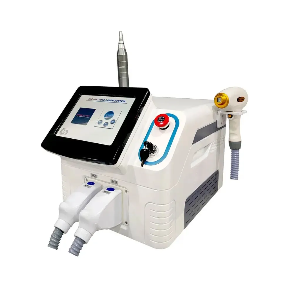 2 I 1 Diode 808nm Laser Hårborttagningsmaskin Professional med picosekund Laser Reomve Tattoo Pigment Full Body For Salon