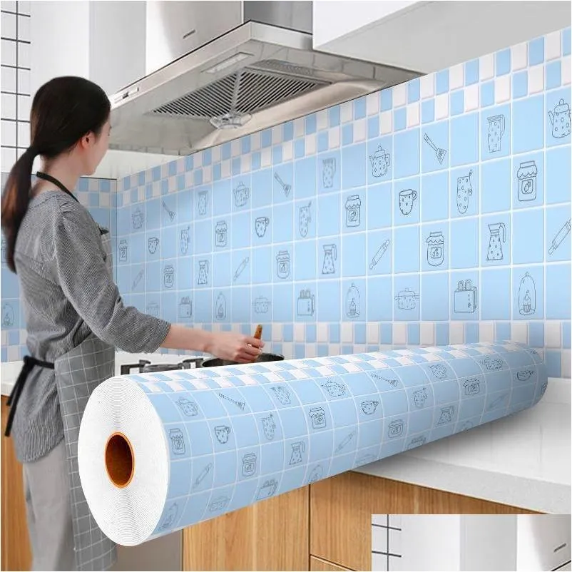 Wall Stickers Mosaic Tile Peel And Stick Self Adhesive Backsplash Diy Kitchen Bathroom Home Sticker 3D Wallpaper Drop Delivery Garden Dhjpi