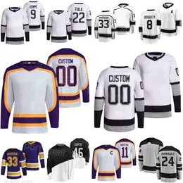 Man Youth Woman Hockey 11 Anze Kopitar Jerseys 22 Kevin Fiala 9 Adrian Kempe 33 Viktor Arvidsson 24 Phillip Danault 8 Drew Doughty 46 Blake Lizotte Reverse Retro Sewing