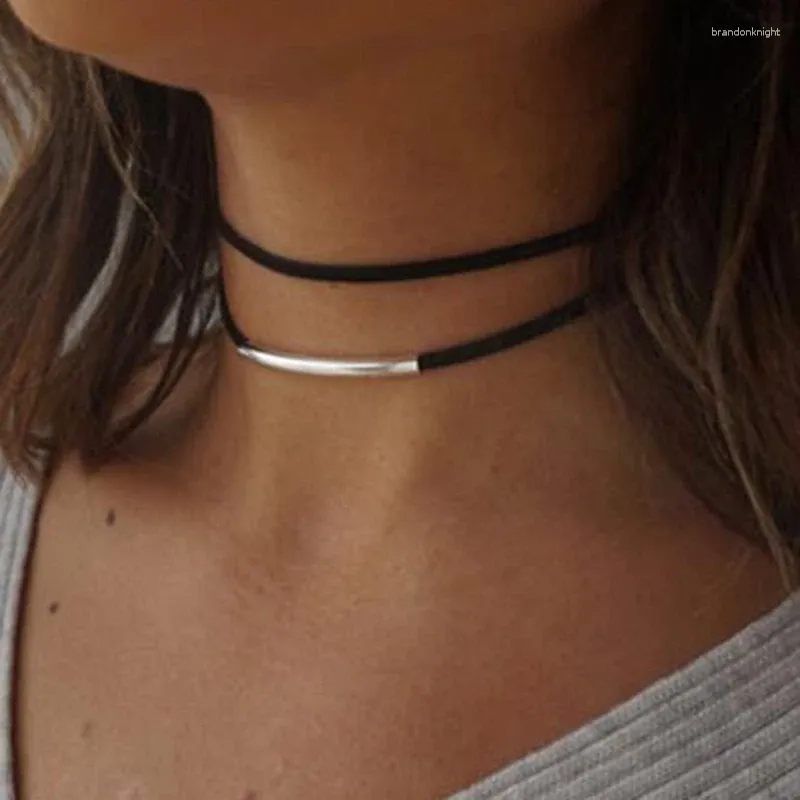 Choker Classic Tube Double Layer svart sammet halsband för kvinnor flickor Alla hjärtans dag födelsedagspresenter halloween cosplay smycken