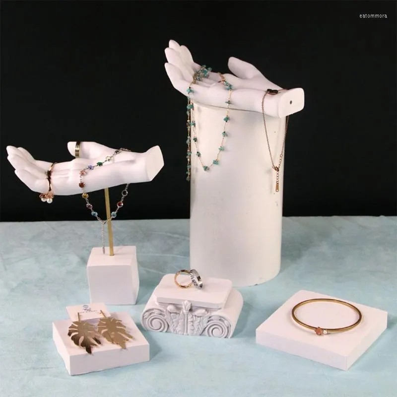 Sacchetti per gioielli Espositore Manichino in gesso Supporto per collana Bracciale Anello Orologio