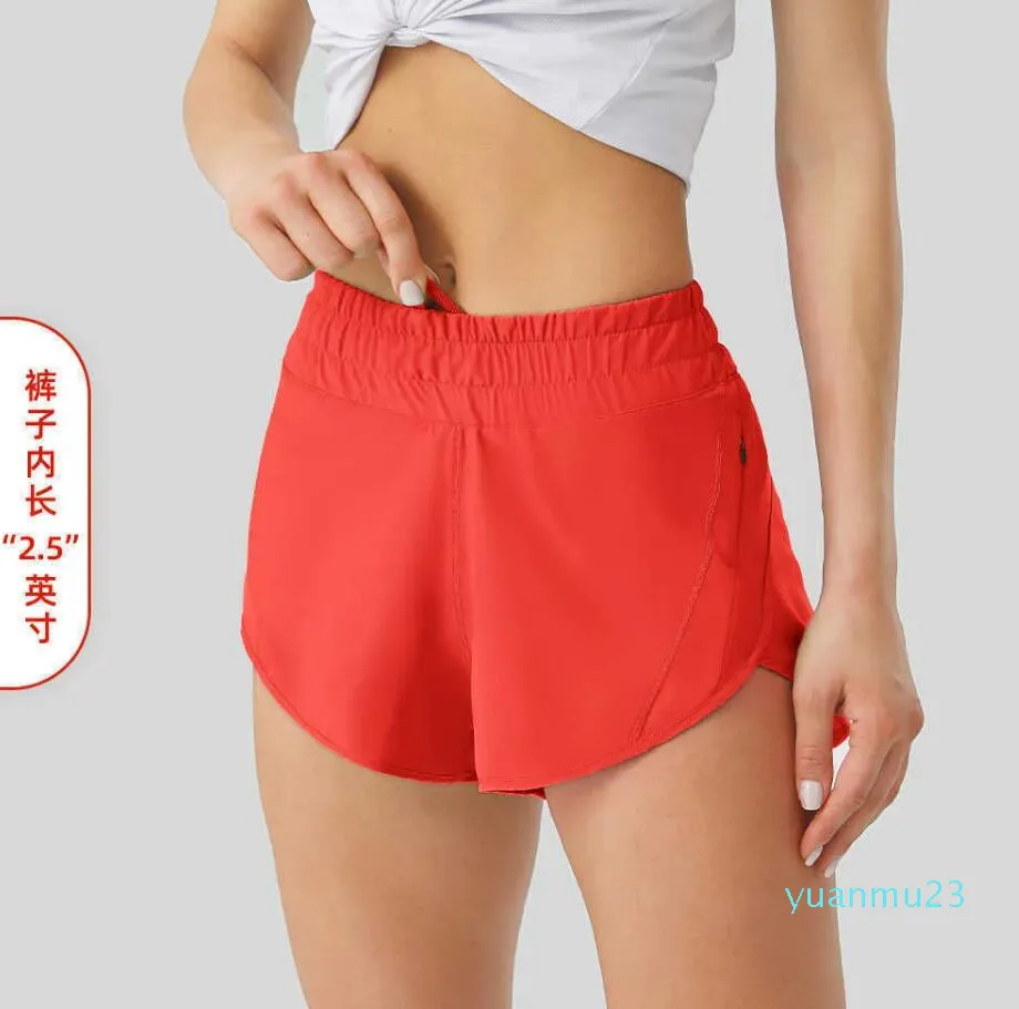 Lu Summer Track That 2,5-Zoll-Hotty 34 66 Lose, atmungsaktive, schnell trocknende Sport-Damen-Yoga-Hosen, Rock, vielseitige, lässige Seitentasche, Fitnessstudio-Unterwäsche