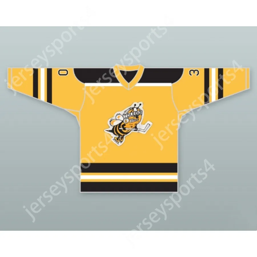 Niestandardowe toledo Hornets Yellow 30 Hockey Jersey New Ed S-M-L-XL-XXL-3XL-4XL-5XL-6XL