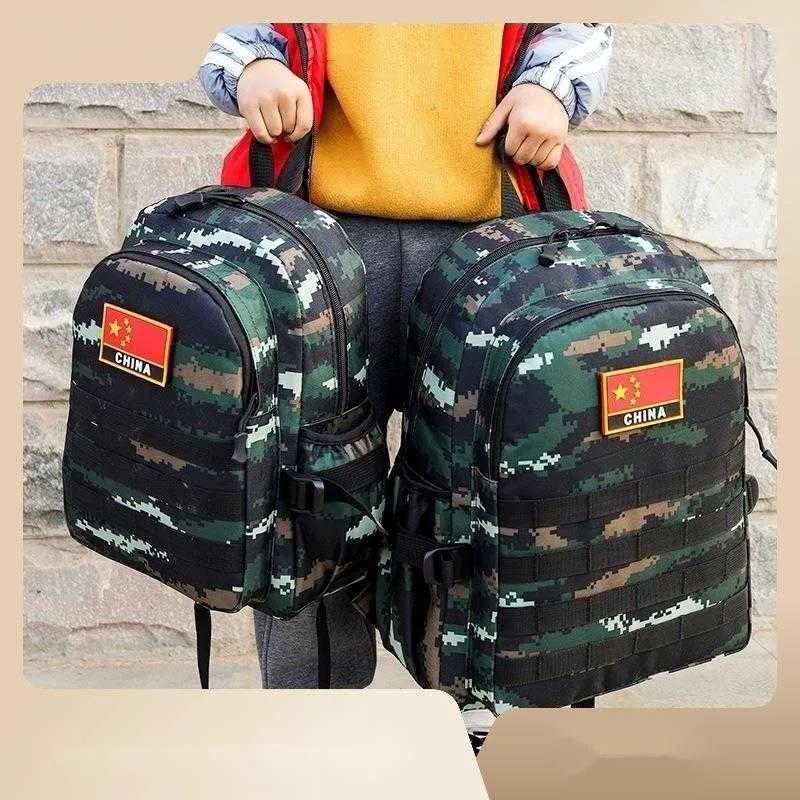 Summer Camp Expansion Kindergarten Primary School Students' Backpacks Civil Air Defense Combat Readiness Emergency Camouflage Children's Backpacks 231115