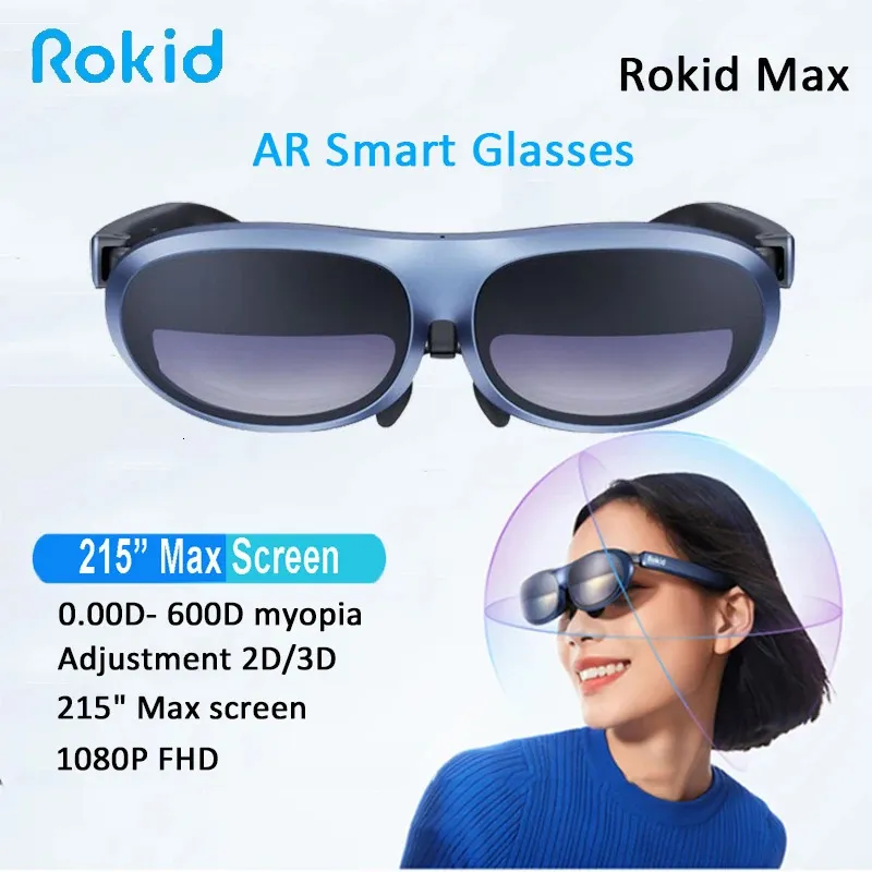 Szklanki 3D Rokid MAX AR 2D3D SMART MICROLED MAX EKRET 50 ° FOV WIELANIE DLA PHONESSWITCHPS5XBOXPC VR ALLINONE 231215