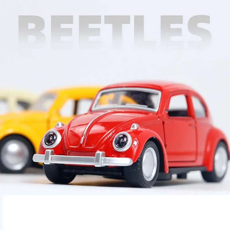 ZK20 Newest Arrival Retro Vintage Beetle Diecast Pull Back Car Model Toy for Children Gift Decor Cute Figurines Miniatures