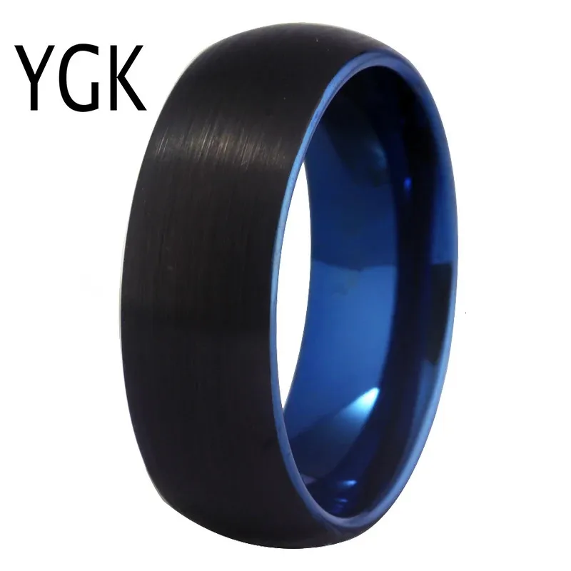 Trauringe, klassischer Ring für Damen, Wolfram-Blau-Schwarz-Ringe, modische individuelle Gravur, Schmuck, Hochzeit, Verlobung, Jahrestag, Party-Ring 231124