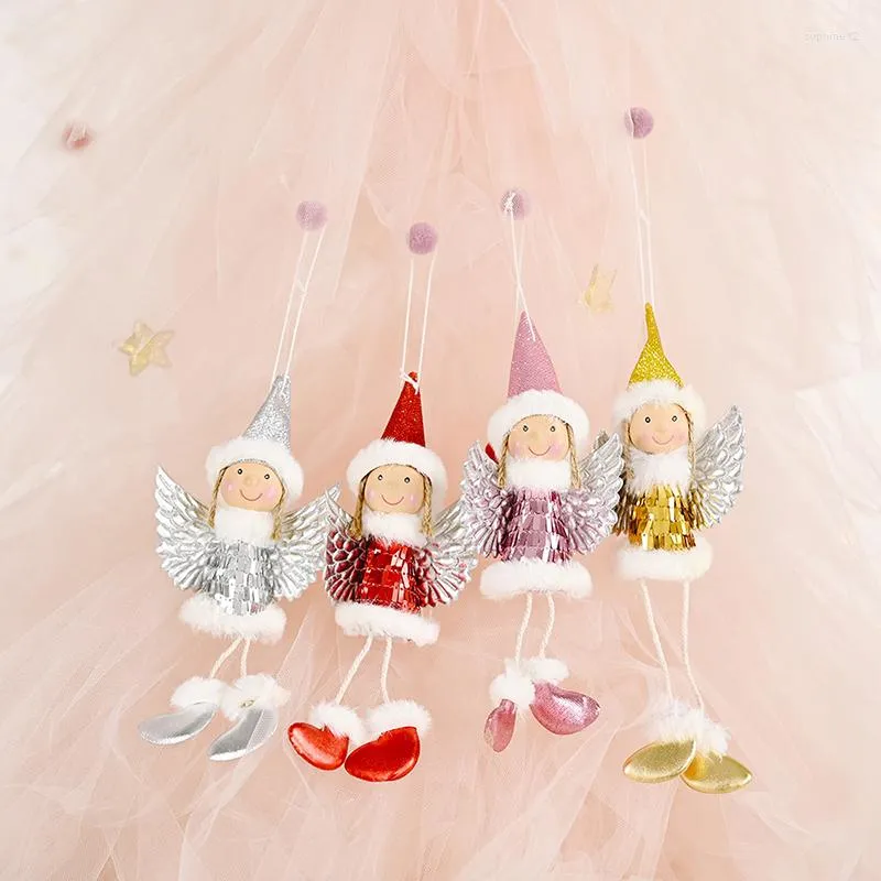 Juldekorationer 1 st år hängande dollvingflicka ornament Xmas dekoration för hemfest navidad artiklar 2023