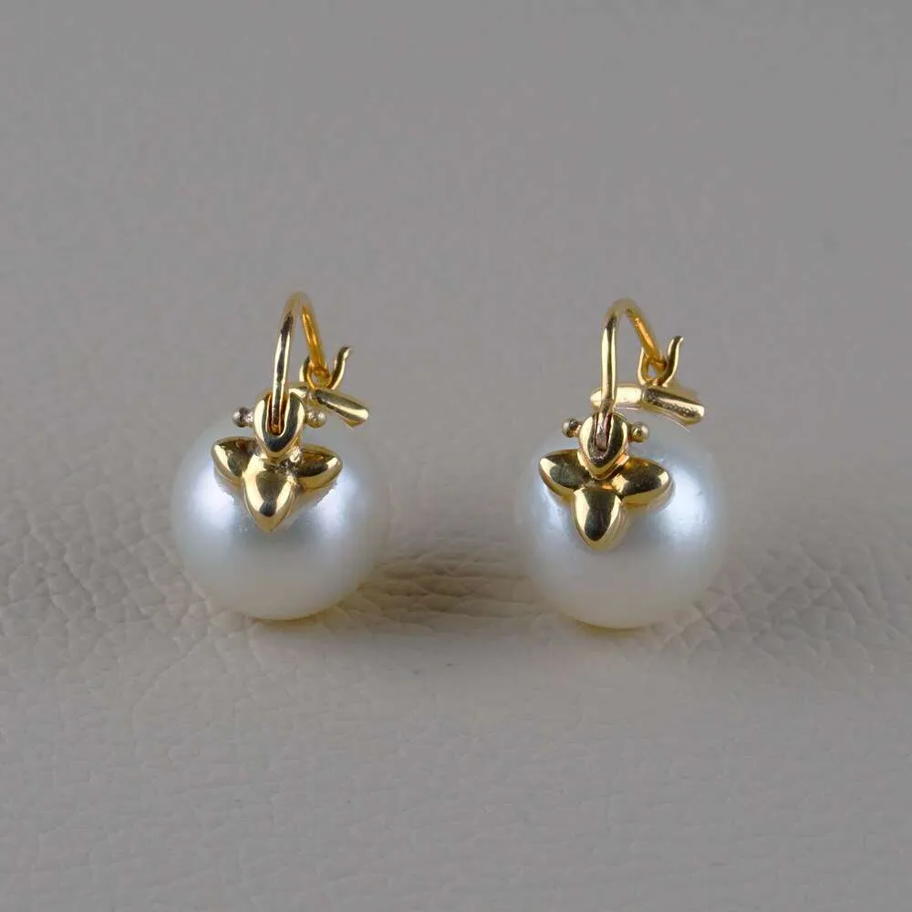 Commercio all'ingrosso di gioielli con perle in oro massiccio 14K orecchini di perle gioielli da donna nuovi orecchini di design oro perle