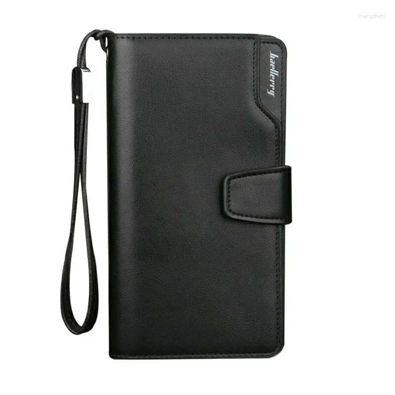 Portefeuilles portefeuille en cuir PU décontracté vieux haute qualité longue pince multi-fonctionnelle hommes sac à main affaires fermeture éclair téléphone sac paquet