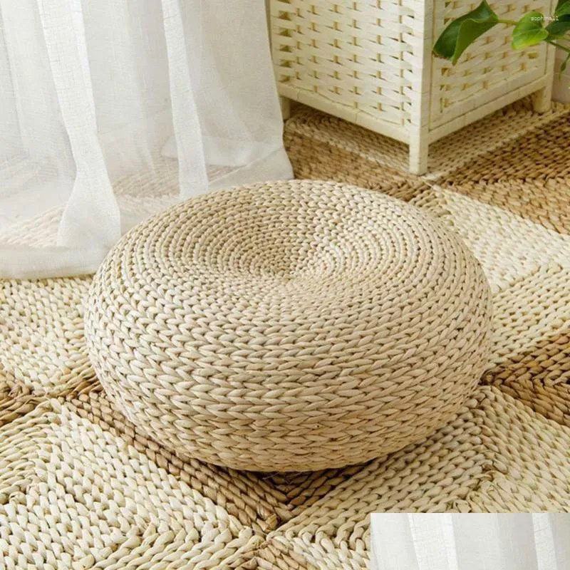 Cuscino/Cuscino decorativo Cuscino Stile giapponese Tatami Decorazione della casa Tappetino Trama dura St Pouf Fatto a mano Consegna a goccia Giardino domestico Hom Dhqdx