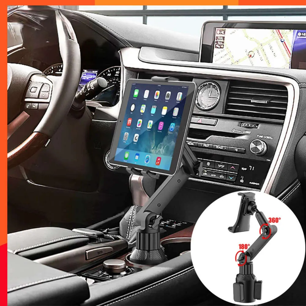 Upgrade 2023 Tablet Cup Holder Mount 360 Adjustable Smartphone Holder Car 270 Tilt Bar Triangular Base Ram Mount Tablet Holder For SUVs