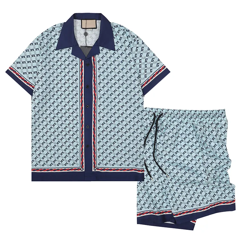 Designer trainingspak heren casual shirts met korte mouwen en geometrische print overhemd heren strandshorts mode zwempasvorm met korte mouwen verscheidenheid