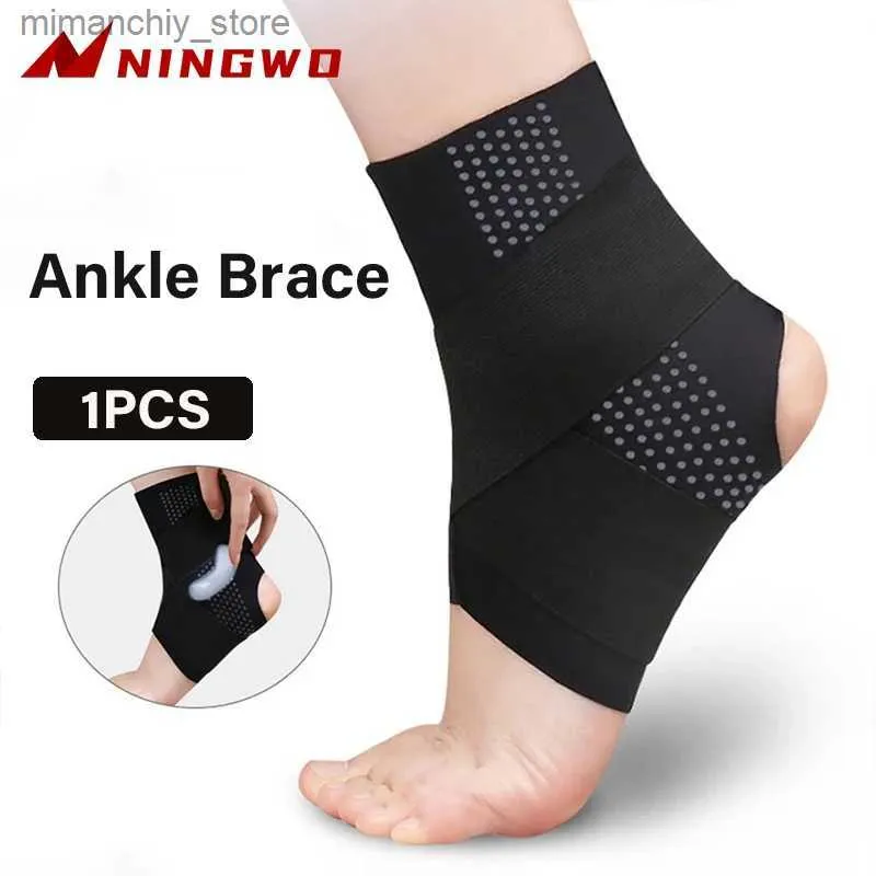 Wsparcie kostki 1PCS Sport Ank Brace Football Proccess Protektor Kompresyjne Pasek Nylon Pasek Czarny Elastyczny Bandaż Sport Siłownia ANKT Wsparcie Q231124