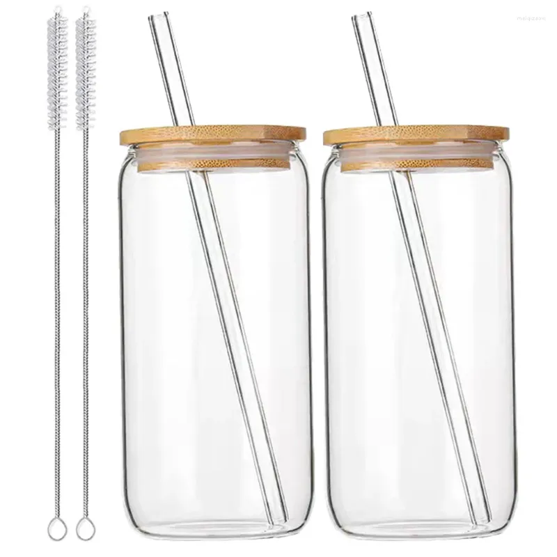Wine Glasses Clear Design Water Cup Beer Lid Straw Coffee Cups