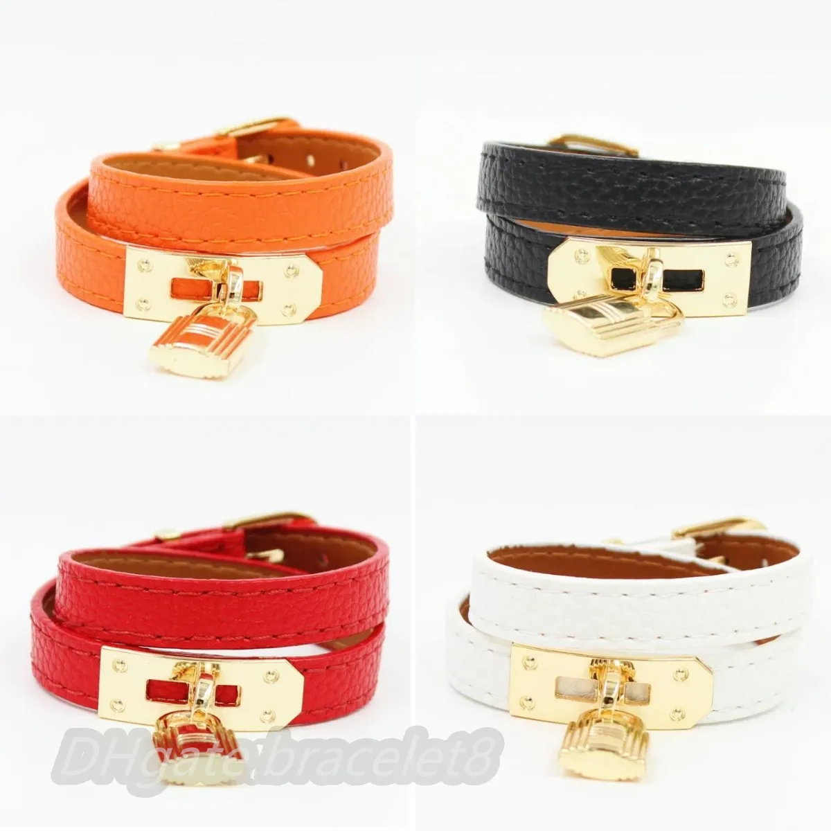 Bracelet en cuir de créateur Marque de luxe Serrure Bracelet Charme Hommes et femmes Couple Bracelets en acier inoxydable Bracelets à double enveloppe Bijoux de haute qualité pour cadeau