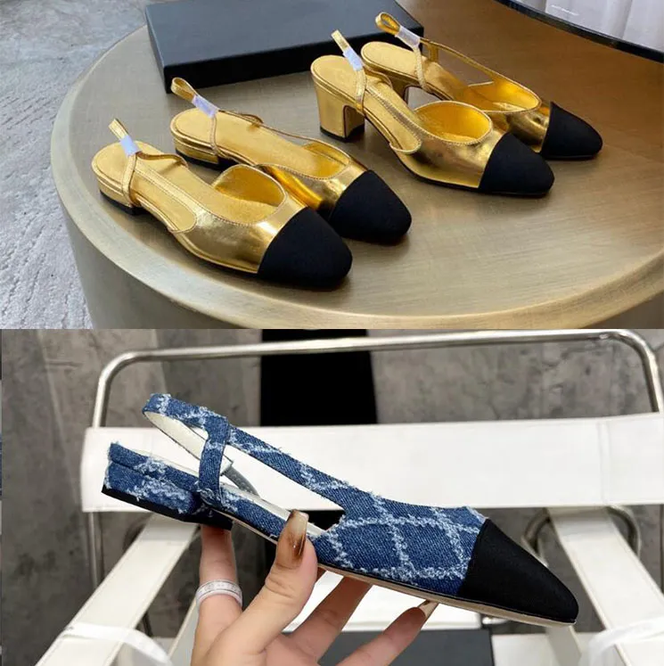 Designer Sandals Summer hot beach shoe women leather soled shoes Caligae women fashion slingbacks espadrilles best quality ballet flat loafers With box CH266