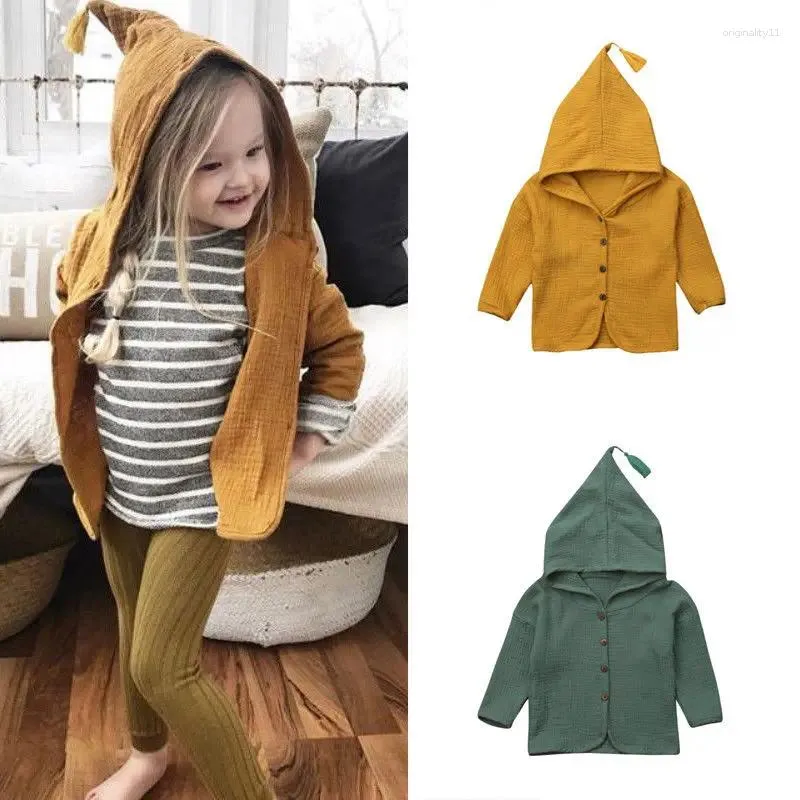 Jackets 2023 Autumn Toddler Kids Baby Boy Girl Cotton Long Sleeve Hooded Tops Outerwear Coat Clothes Size 2-6T