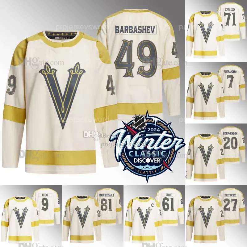 VGK Golden Knights 2024 Winter Classic Cream Jersey Ivan Barbashev Mark