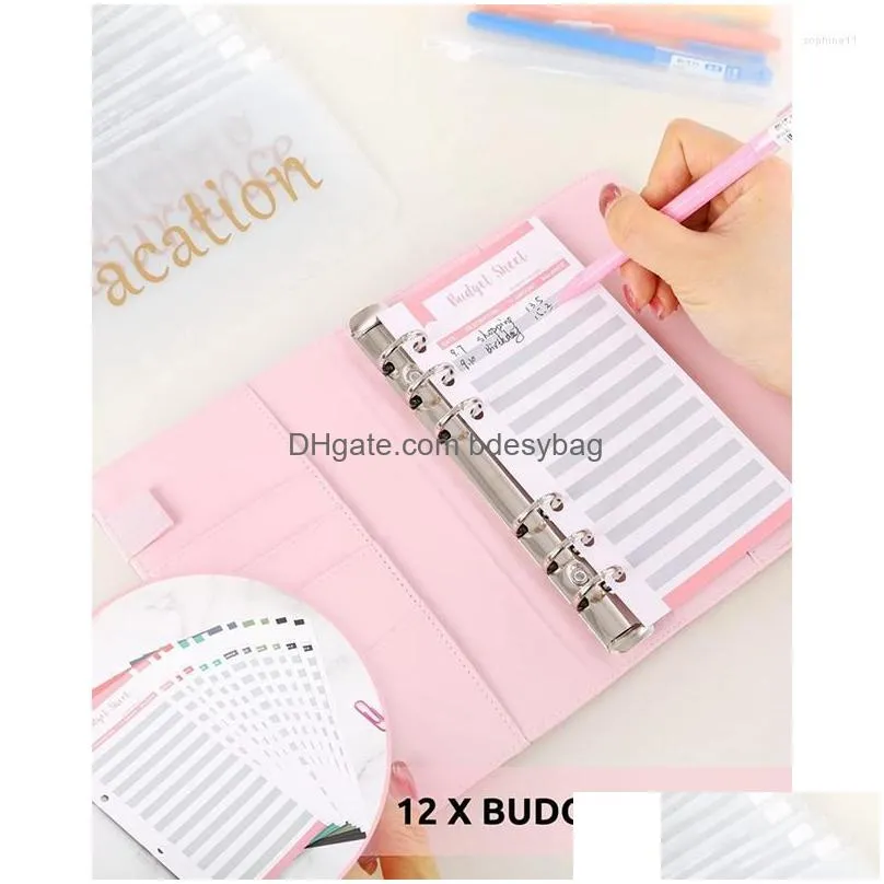 Gift Wrap Gift Wrap Budget Binder With Zipper Envelopes Cash For Budgeting Money Organizer Drop Delivery Home Garden Festive Party Sup Dhdlu