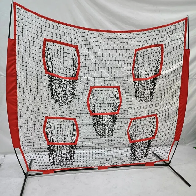 Badminton sätter 7x7 'baseball softballnät med rampraxis som träffar pitching batting catching backstop utrustning bärbar fotbollsmål 231124