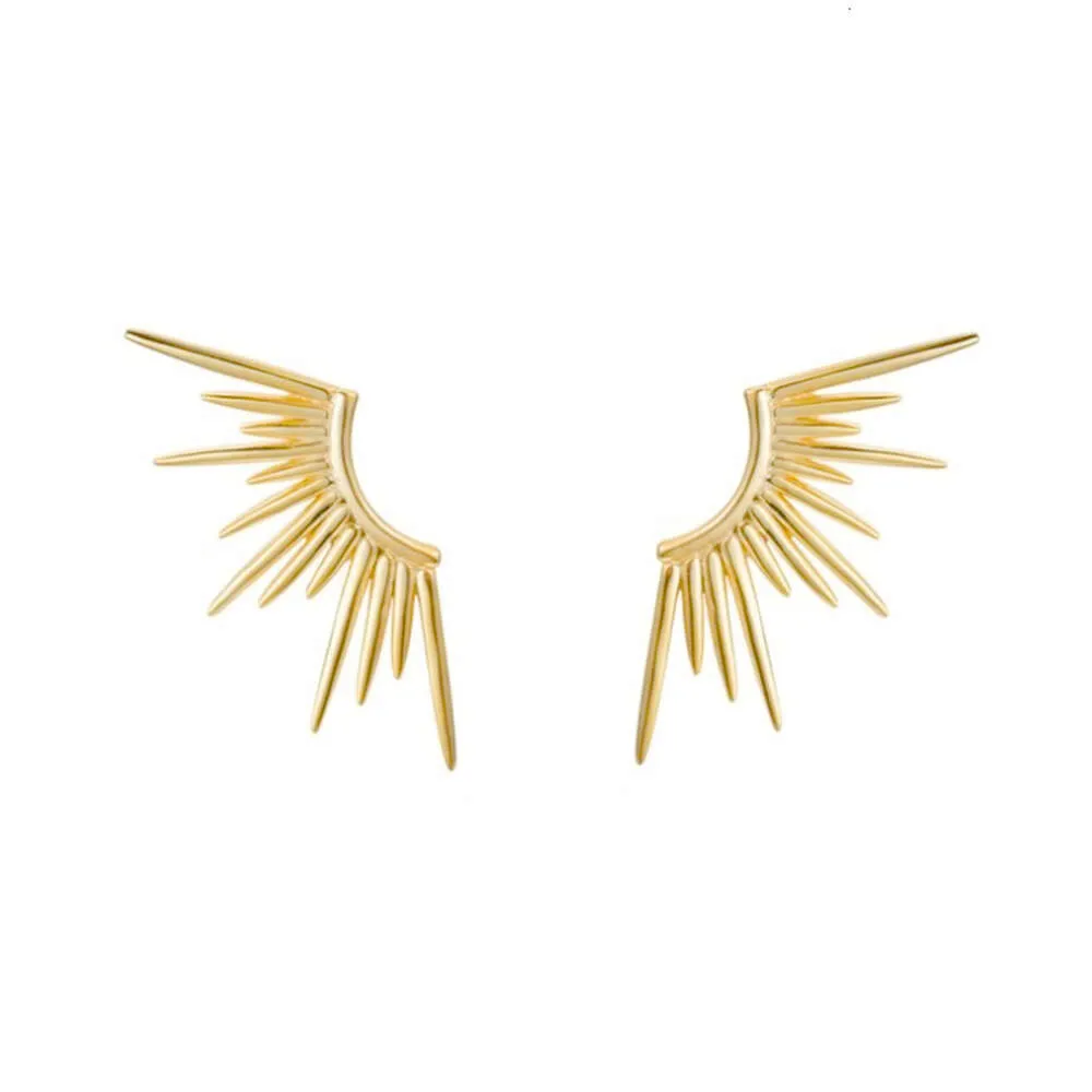 Roxi 14K Solid Gold Biżuteria Osobowość Linia Sun Ray Fashion Studs For Kobiety