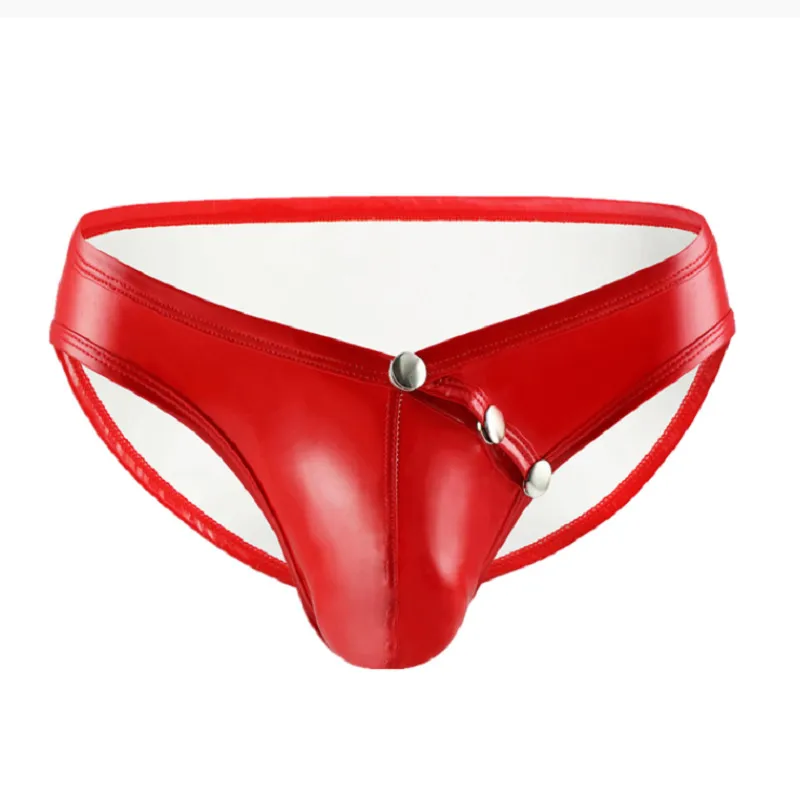 Brief in pelle luminosa per maschi in pvcing in pvc sexy biancheria intima sexy colori rosso nero