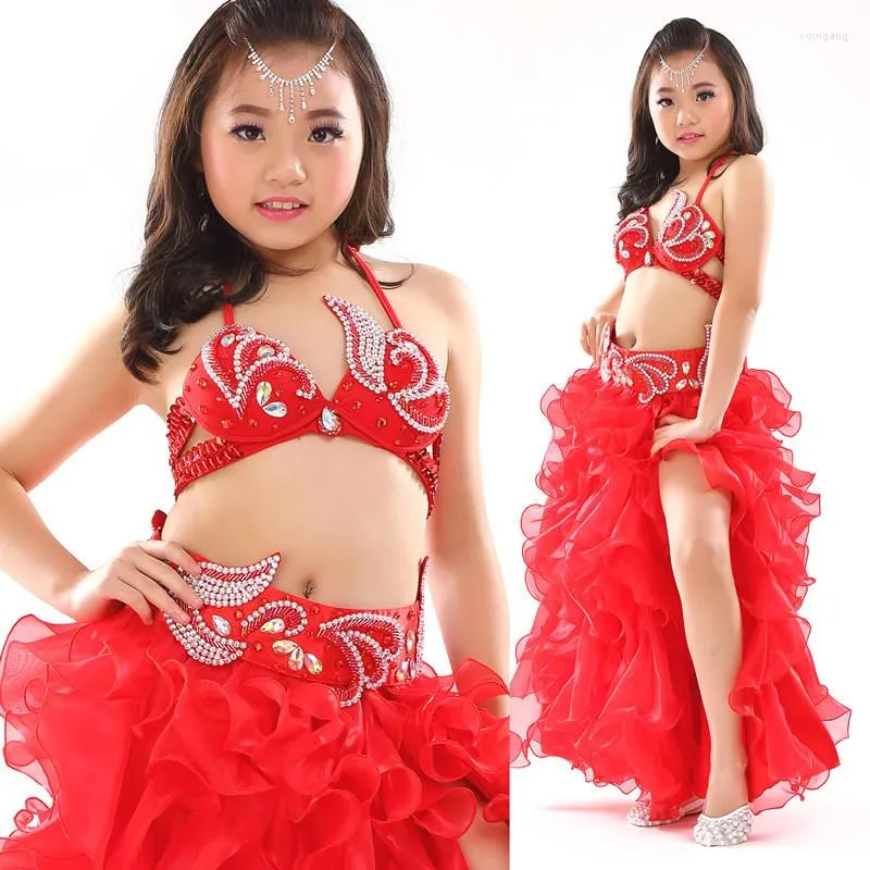 Scene Wear Style Belly Dance Costume 2pcs-3pcs Brabeltskirt Dancing Kids Clothes Child Set Children Bellydance