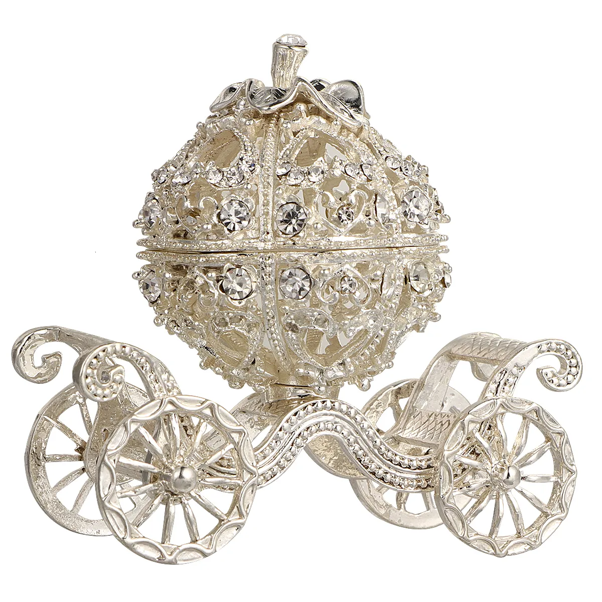Decorative Objects Figurines Trinket Box Carriage Jewelry Chests Creative Gift Ornament Crystal Pumpkin Carriage bags accessories gift 230422
