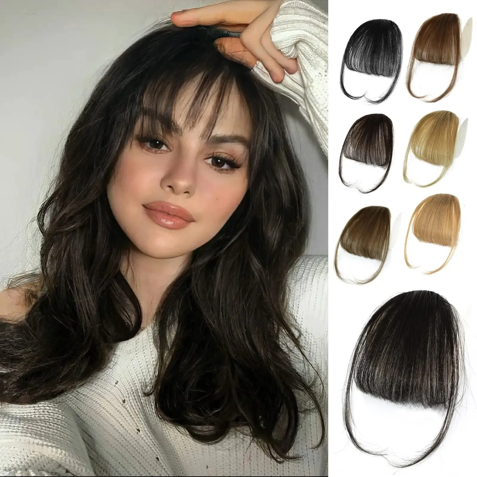 Bangs Air Bangs Human Hair Clip w zasięgu Naturalny klip do włosów grzywki grzywki klip do włosów na grzywkach do włosów dla kobiet 231123