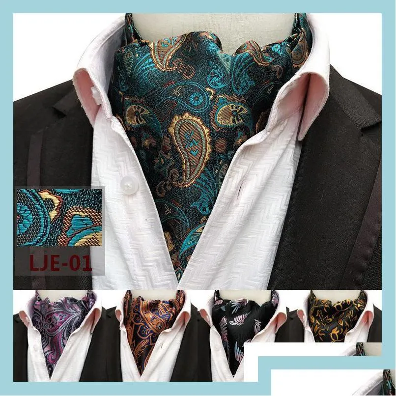 Groom Ties Cummerbunds Groom Ties Cummerbunds Men Wedding Formal Cravat Fashion Retro Paisley British Style Gentleman Silk Scarves N Dh29Z