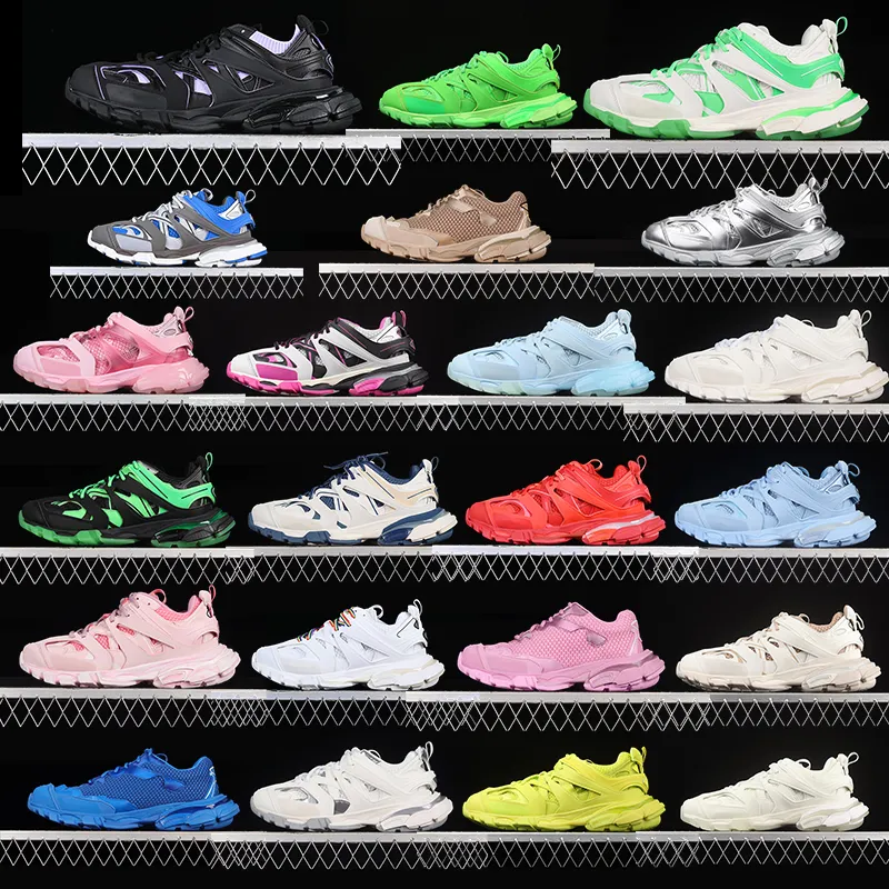 2024 Vente chaude Top Designer Chaussures de sport Track 3 3.0 Hommes Femmes Casual Chaussures Paris Triple Blanc Noir Rose Gris