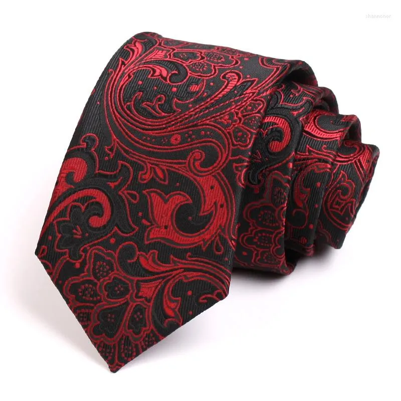 Bow Ties Arrivals High Quality Fashion Formal Neck Tie For Men Business Suit Work Necktie Luxury 7CM Geometric Print Red