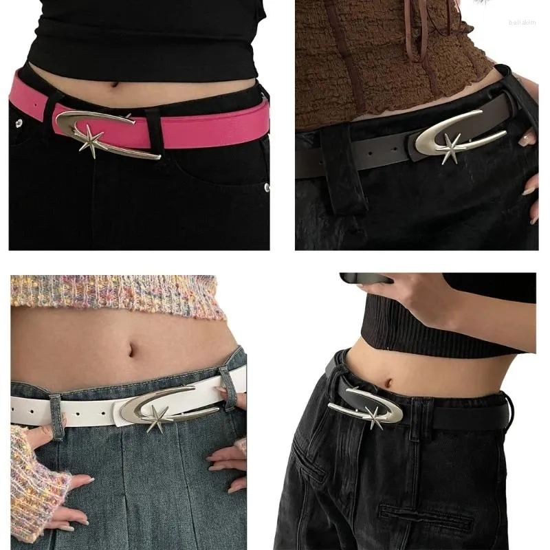 Gürtel Teen Alloy Star Buckle Taillengürtel Harajuku Vintage für Kleid Jeans