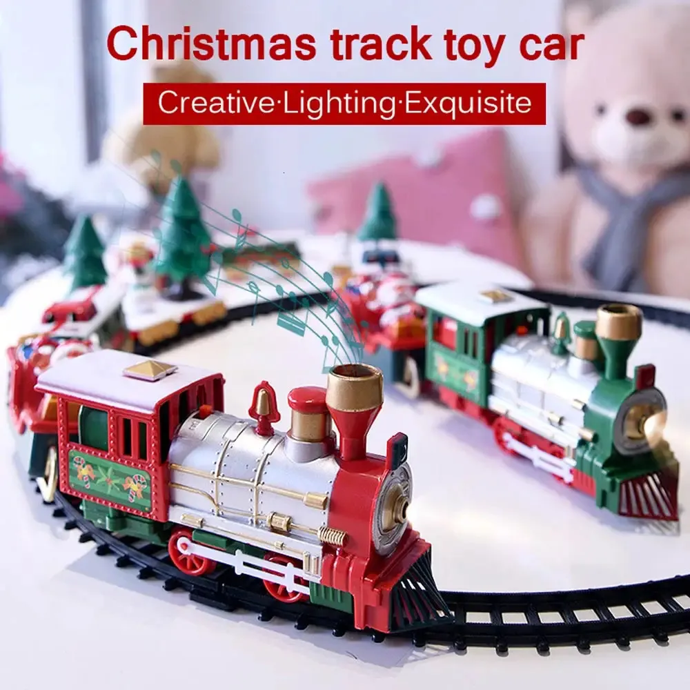 Christmas Toy Supplies Christmas Tree Train Set Electric Railway Track Kids Educational Toy Xmas Decoration Boys Girls Birthday Christmas Gift Decor 231124