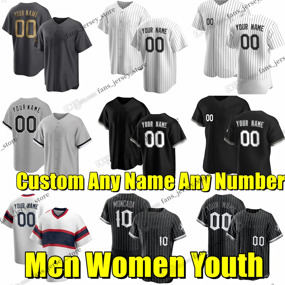 Le baseball universitaire S-6XL personnalisé porte des maillots cousus Anderson Moncada Crochet Jackson Giolito Jimenez Kopec Robert Abbott Allen Buehrle McDowell Pierzynski Alexy